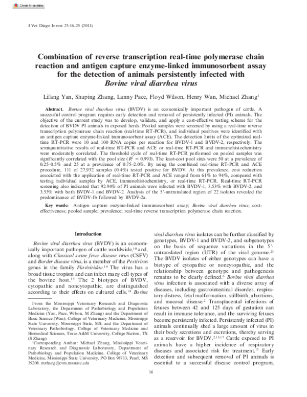 (PDF) Combination of Reverse Transcription Real-Time Polymerase Chain ...