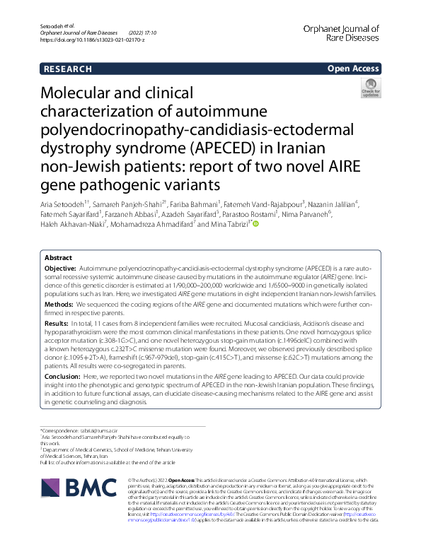(PDF) Molecular and clinical characterization of autoimmune ...