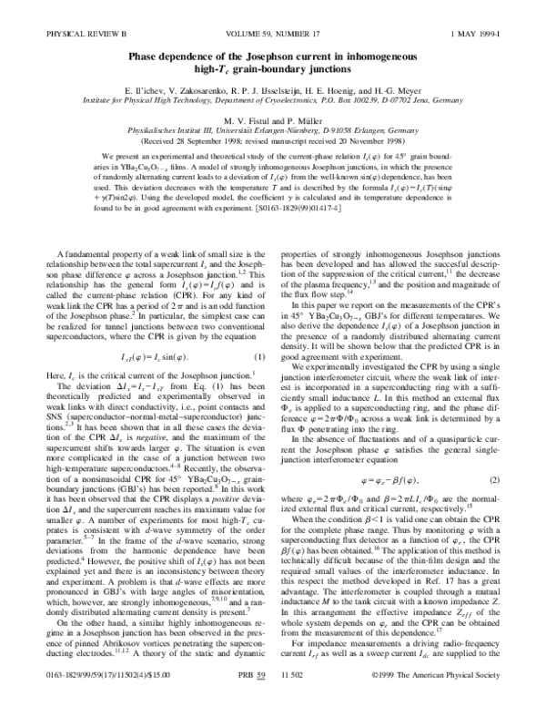 (PDF) Phase dependence of the Josephson current in inhomogeneous high ...