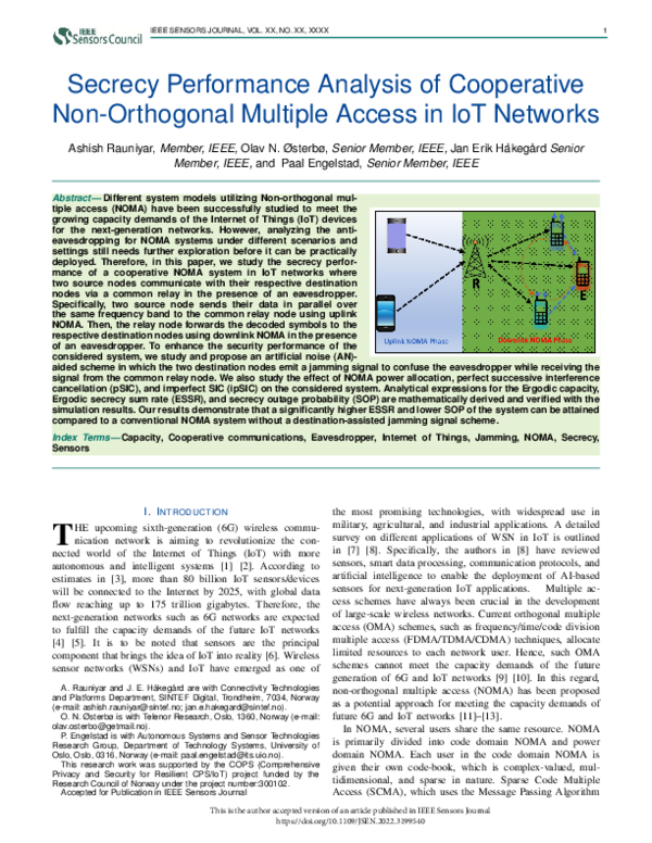 (PDF) Secrecy Performance Analysis of Cooperative Nonorthogonal ...