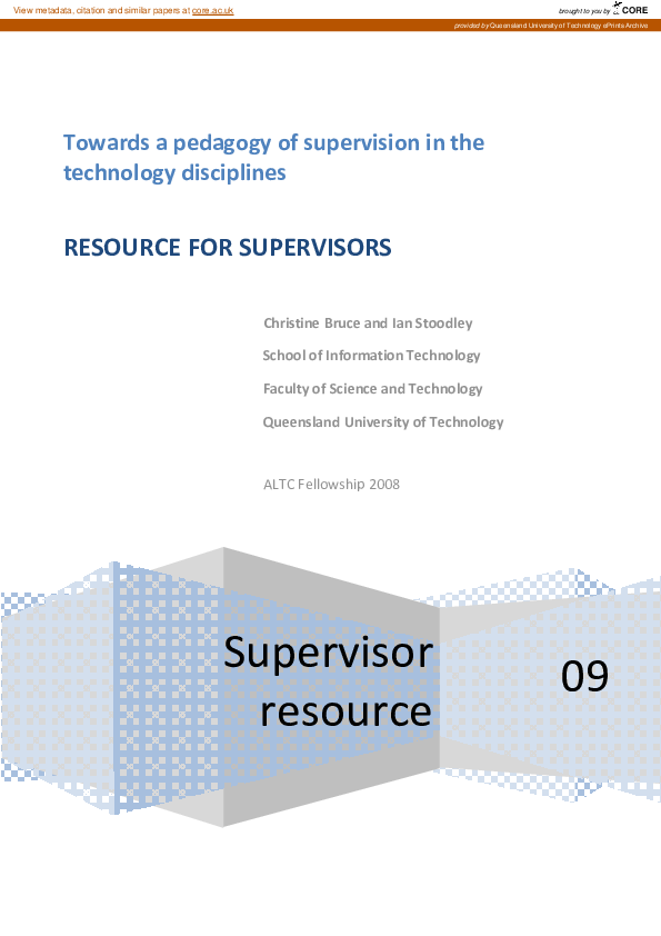(PDF) Resource for supervisors