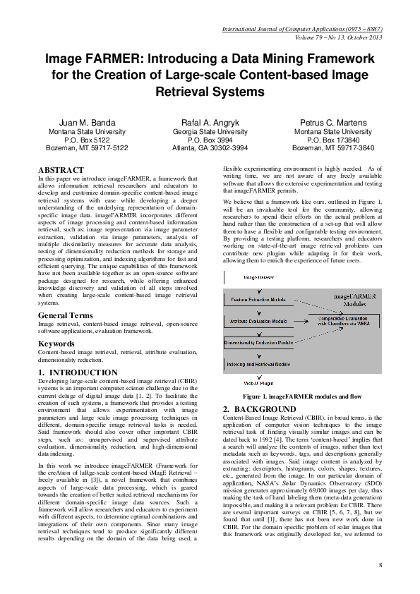 (PDF) ImageFARMER: Introducing a Data Mining Framework for the Creation ...