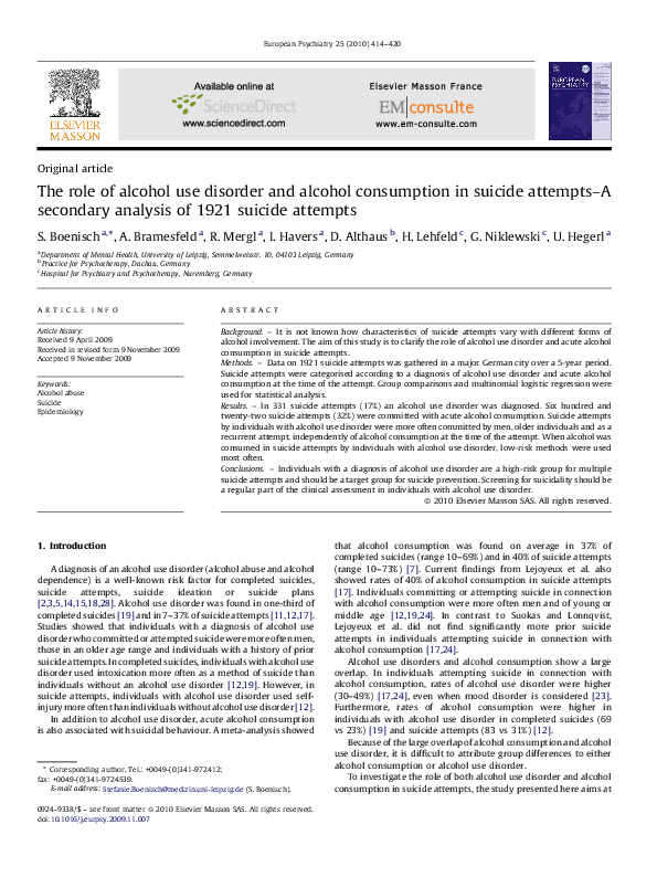 (PDF) The Role Of Alcohol Use Disorder And Alcohol Consumption In ...