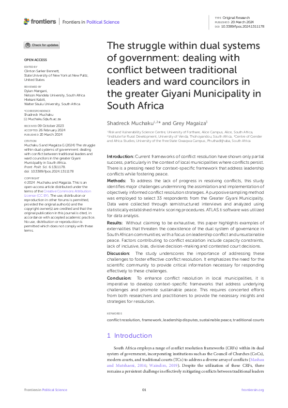 (PDF) The struggle within dual systems of government: dealing with ...