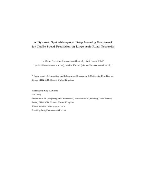 (PDF) A dynamic spatial–temporal deep learning framework for traffic ...