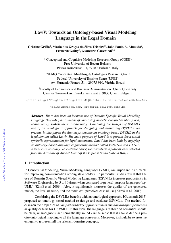 (PDF) LawV: Towards an Ontology-Based Visual Modeling Language in the ...