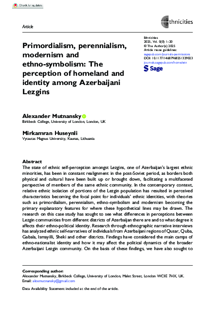 (PDF) Primordialism, perennialism, modernism and ethno-symbolism: The ...
