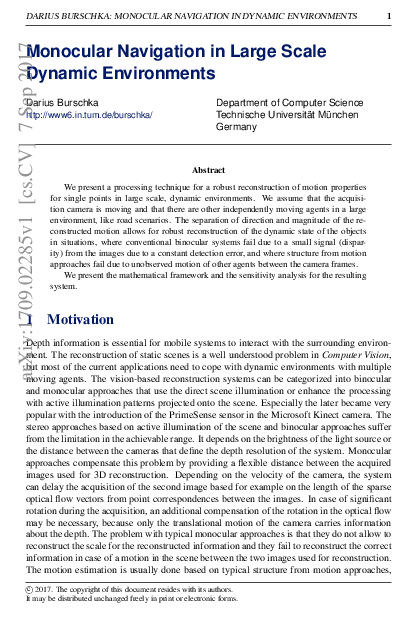 (PDF) Monocular Navigation in Large Scale Dynamic Environments