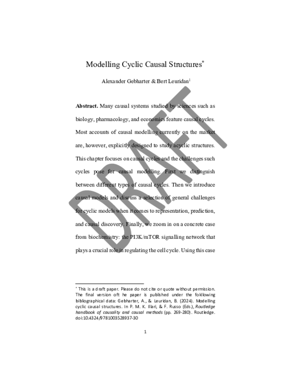 (PDF) Modelling cyclic causal structures