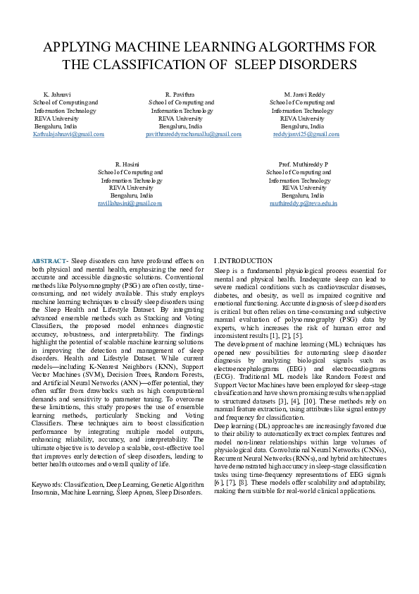(PDF) APPLYING MACHINE LEARNING ALGORTHMS FOR THE CLASSIFICATION OF ...
