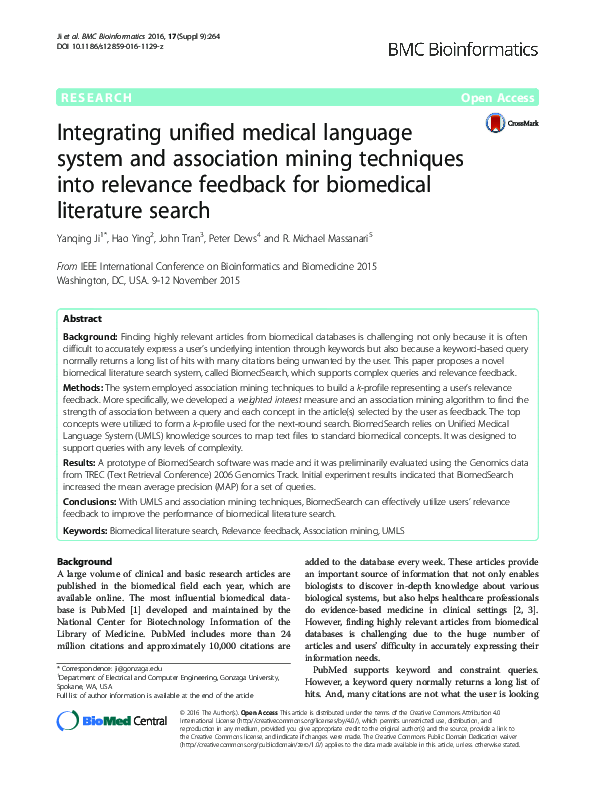 (PDF) Integrating unified medical language system and association ...