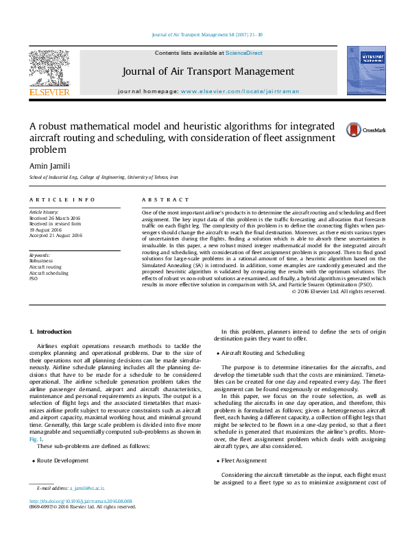 (PDF) A robust mathematical model and heuristic algorithms for ...