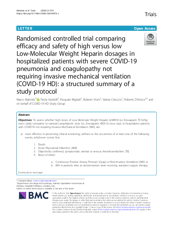 (PDF) Randomised controlled trial comparing efficacy and safety of high ...