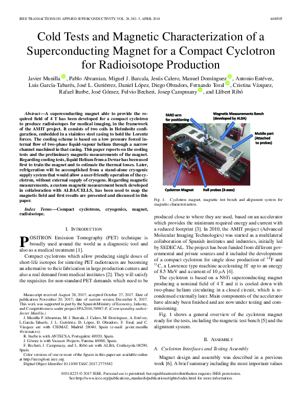 (PDF) Cold Tests and Magnetic Characterization of a Superconducting ...