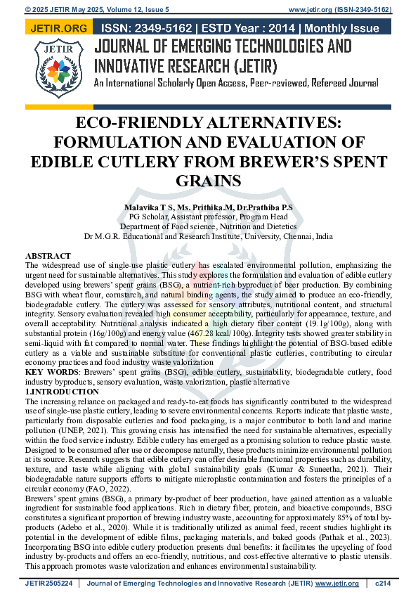 (PDF) ECO-FRIENDLY ALTERNATIVES: FORMULATION AND EVALUATION OF EDIBLE ...