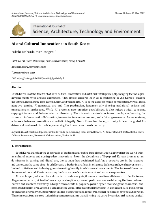 (PDF) AI and Cultural Innovations in South Korea