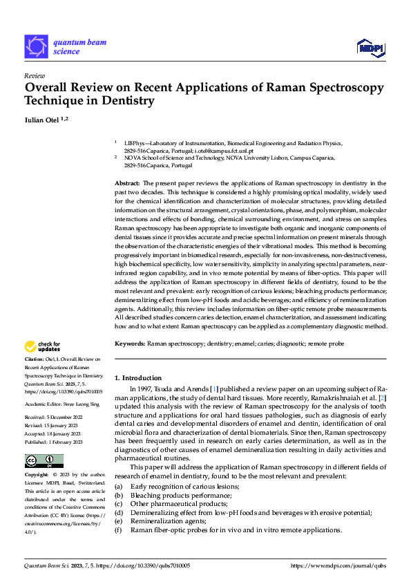 (PDF) Overall Review on Recent Applications of Raman Spectroscopy ...