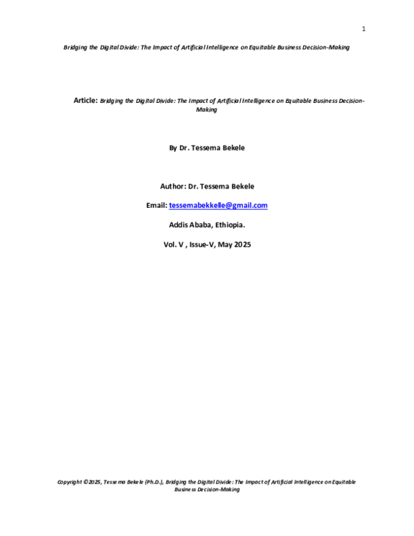 (PDF) Bridging the Digital Divide: The Impact of Artificial ...
