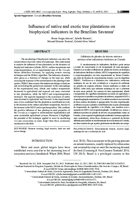 (PDF) Influence of native and exotic tree plantations on biophysical ...