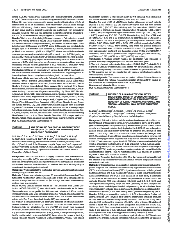 (PDF) SAT0356 the Role of IL-36 as a Potential Novel Therapeutic Target ...