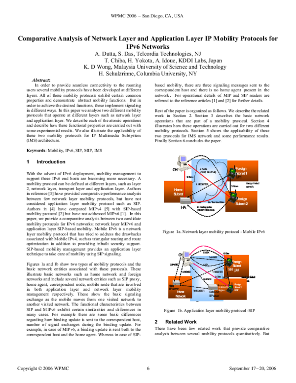 (PDF) Comparative Analysis of Network Layer and Application Layer IP ...