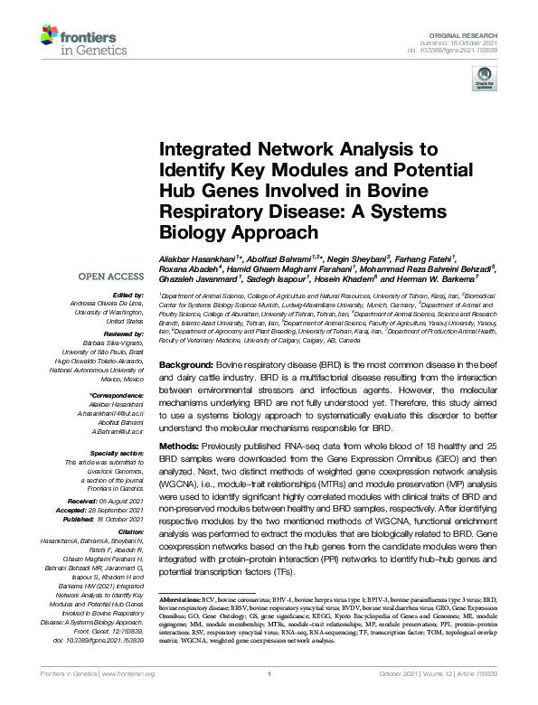 (PDF) Integrated Network Analysis to Identify Key Modules and Potential ...