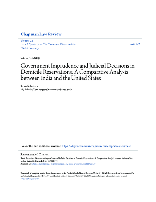 (PDF) Government Imprudence and Judicial Decisions in Domicile ...