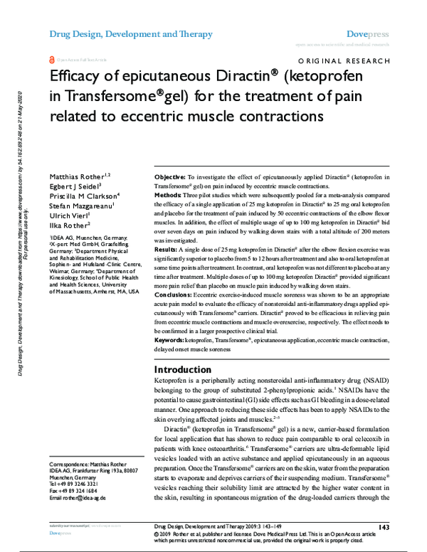 (PDF) Efficacy of epicutaneous Diractin® (ketoprofen in Transfersome ...