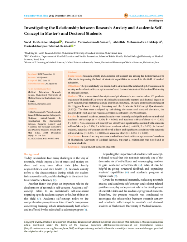 (PDF) Investigating the Relationship between Research Anxiety and ...