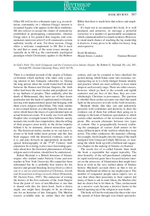 (PDF) In God’s Path: The Arab Conquests and the Creation of an Islamic ...