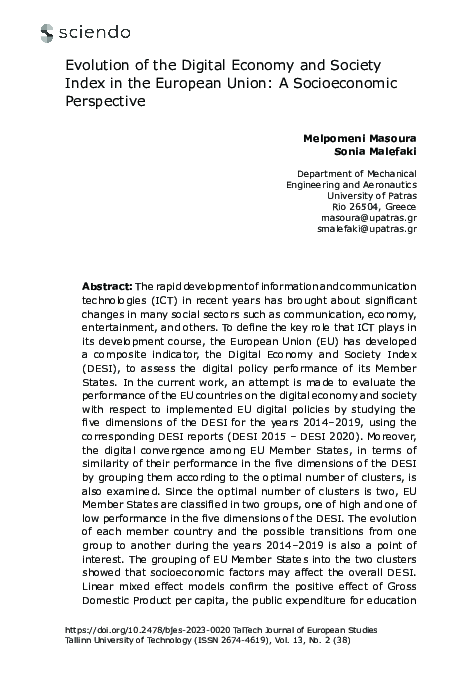 (PDF) Evolution of the Digital Economy and Society Index in the ...