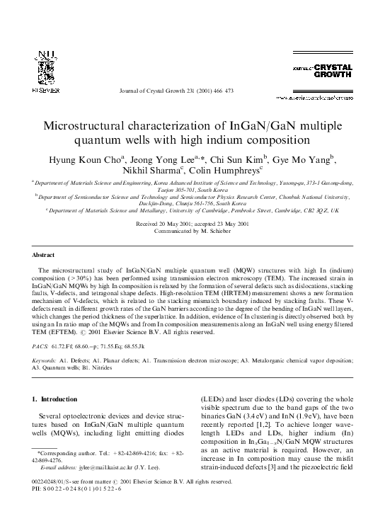 (PDF) Microstructural characterization of InGaN/GaN multiple quantum ...