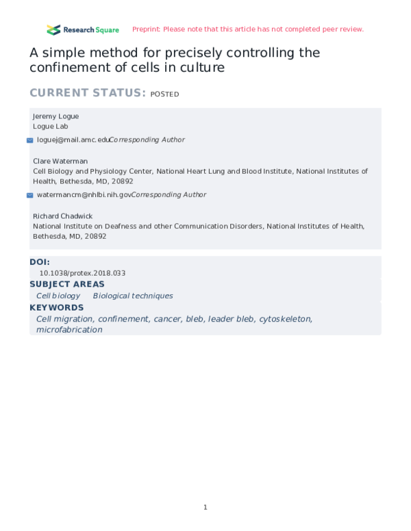 (PDF) A simple method for precisely controlling the confinement of ...