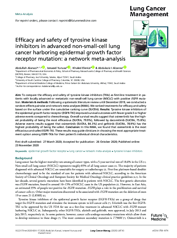 (PDF) Efficacy and Safety of Tyrosine Kinase Inhibitors in the ...