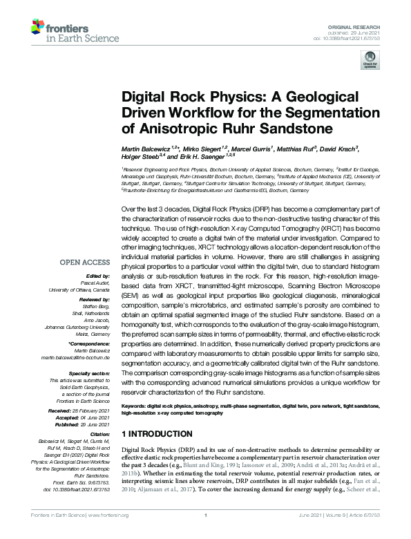 (PDF) Digital Rock Physics: A Geological Driven Workflow for the ...