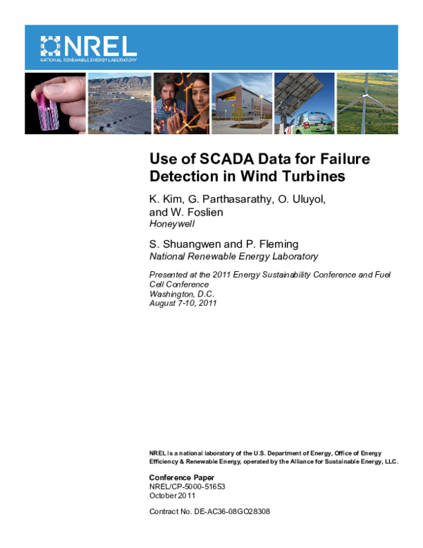 (PDF) Use of scada data for failure detection in wind turbines