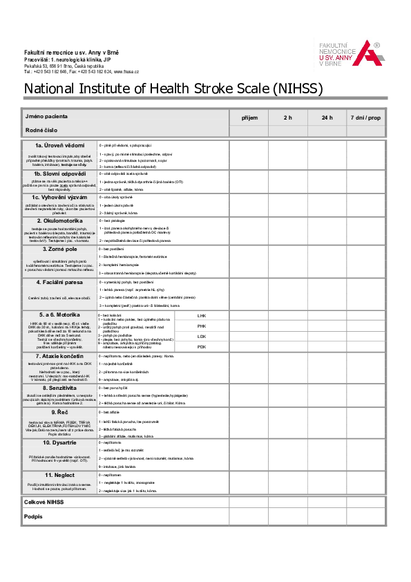 (PDF) National Institutes of Health Stroke Scale (NIHSS)