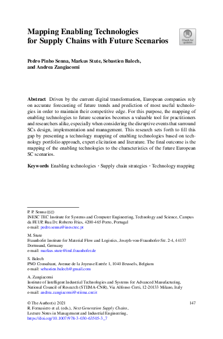 (PDF) Mapping Enabling Technologies for Supply Chains with Future Scenarios