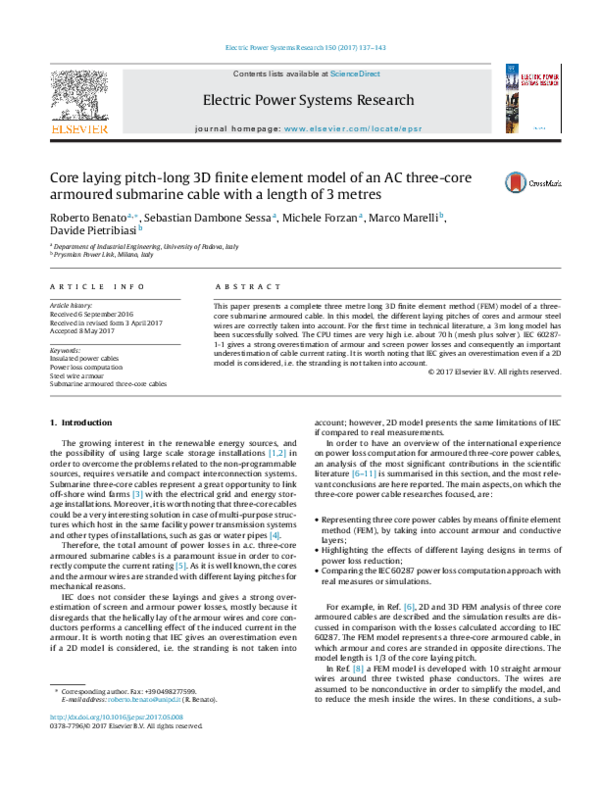 (PDF) Core laying pitch-long 3D finite element model of an AC three ...