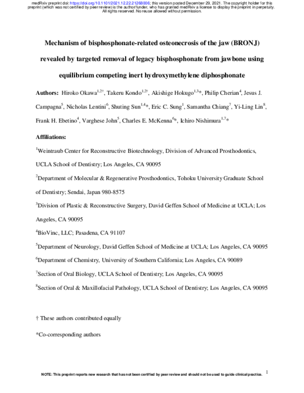 (PDF) Mechanism of bisphosphonate-related osteonecrosis of the jaw ...