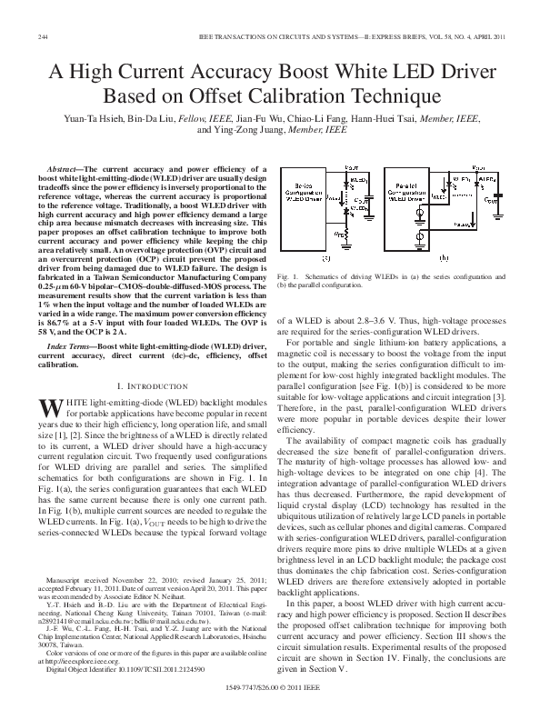 (PDF) A High Current Accuracy Boost White LED Driver Based on Offset ...
