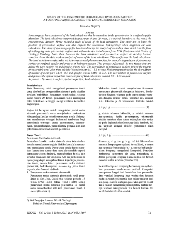 (PDF) Study of the Piezometric Surface and Hydrocompaction at Confined ...