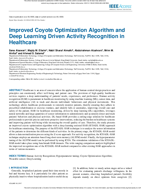 (PDF) Improved Coyote Optimization Algorithm and Deep Learning Driven ...