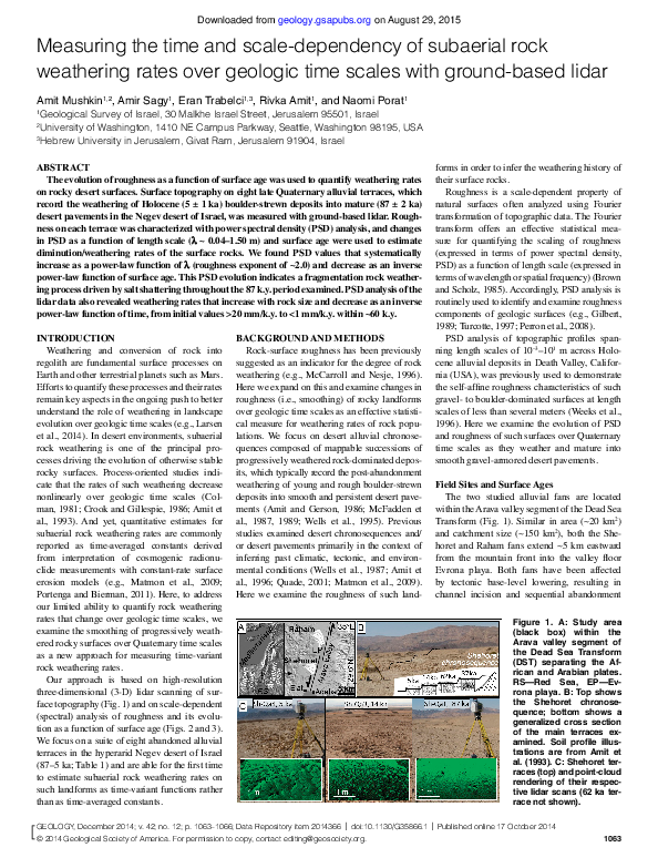 (PDF) Measuring the time and scale-dependency of subaerial rock ...