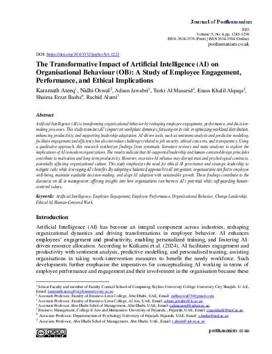 (PDF) The Transformative Impact of Artificial Intelligence (AI) on ...