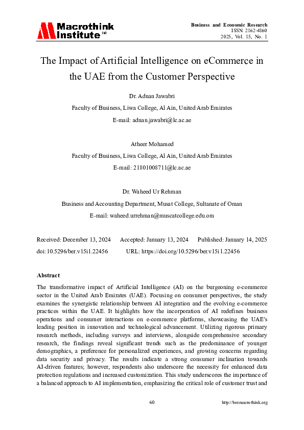 (PDF) The Impact of Artificial Intelligence on eCommerce in the UAE ...