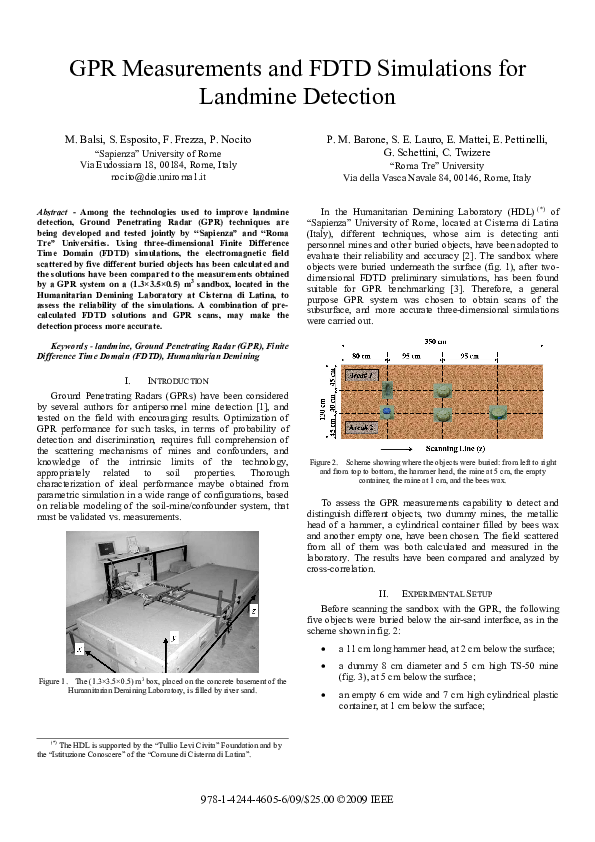 (PDF) GPR measurements and FDTD simulations for landmine detection