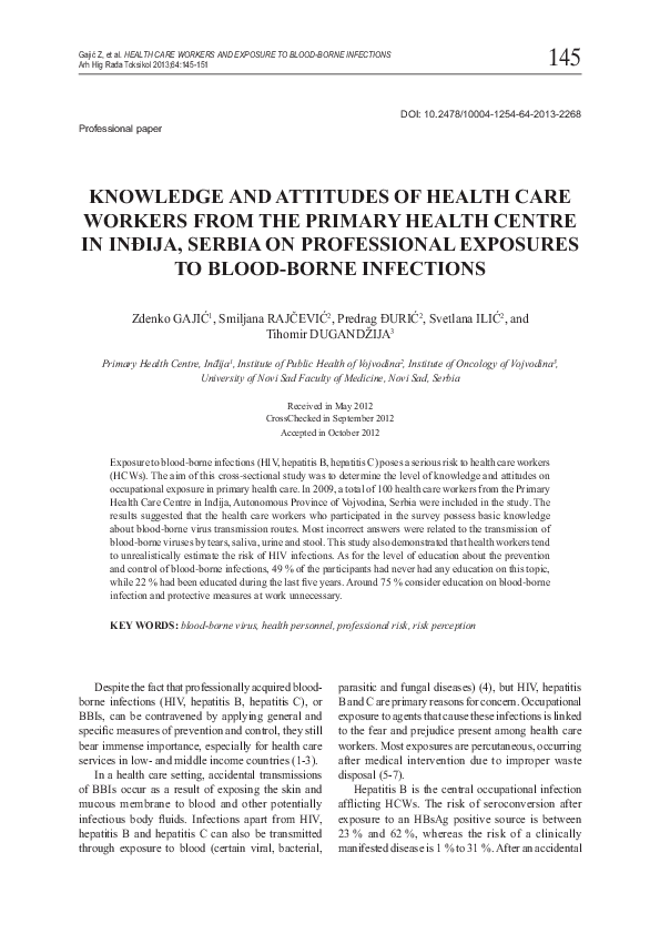 (PDF) Knowledge and Attitudes of Health Care Workers from the Primary ...