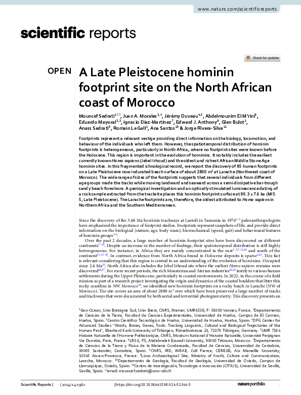 (PDF) A Late Pleistocene hominin footprint site on the North African ...