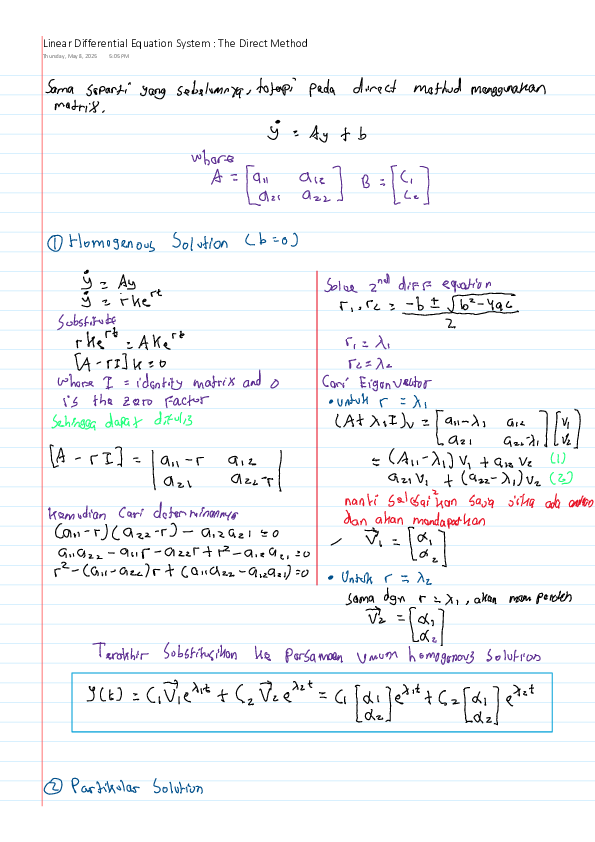 (PDF) Differential equation system - direct method